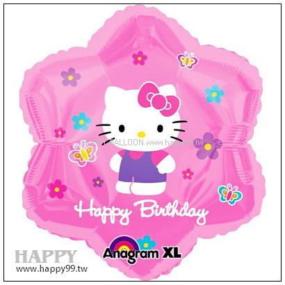 18吋 KITTY花朵生日