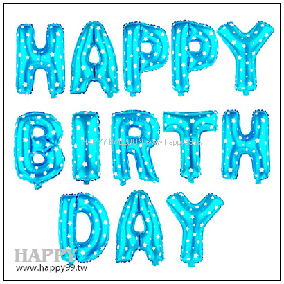 HAPPY BIRTHDAY藍色