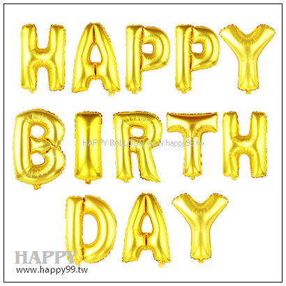 HAPPY BIRTHDAY金色